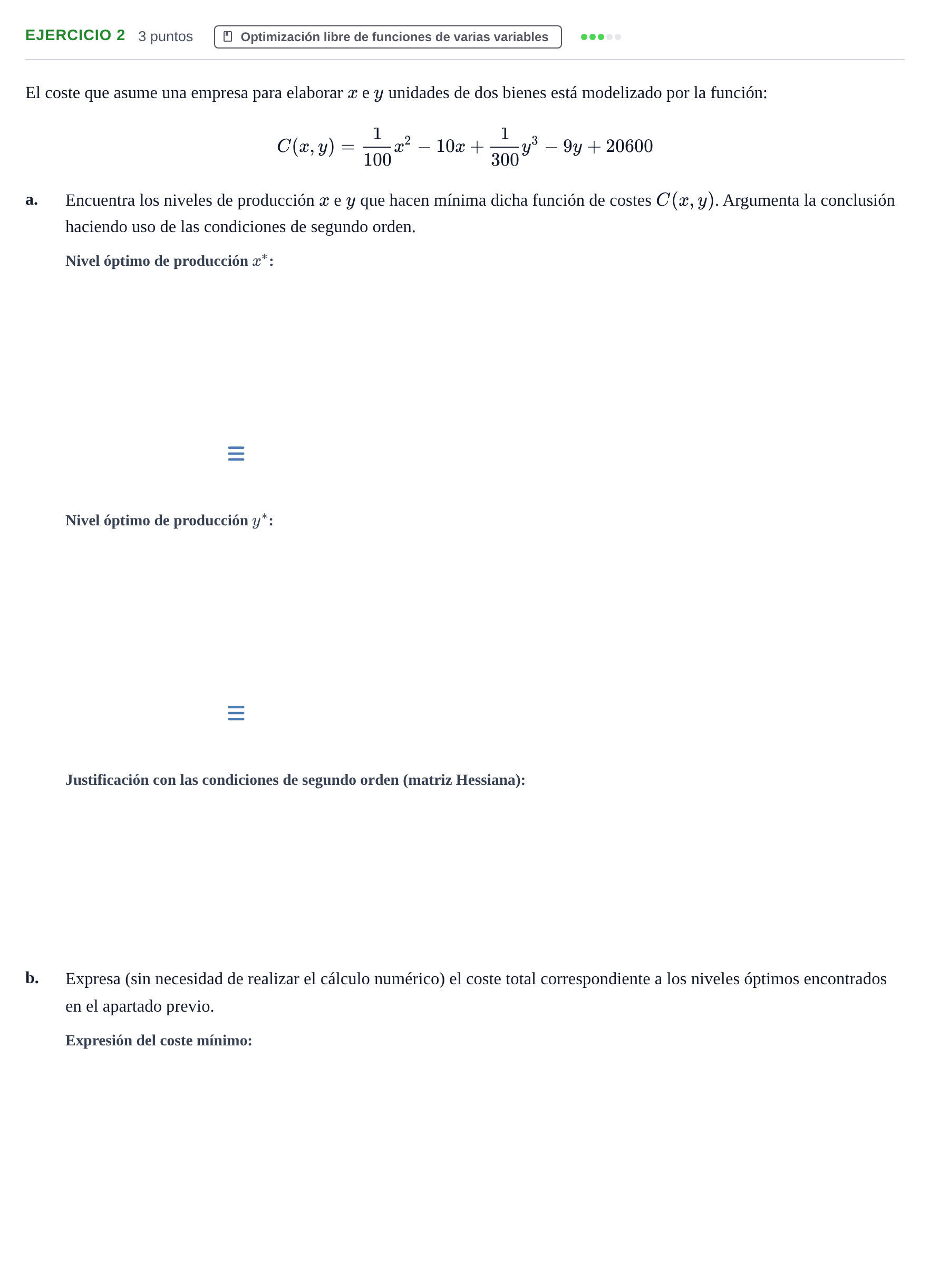 Enunciado: Ejercicio 2 · Matemáticas II UAB Juny 2016