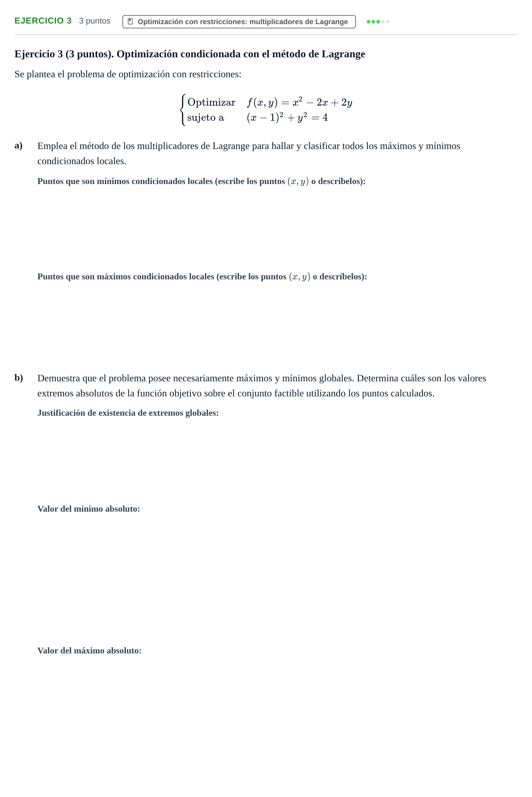 Enunciado: Ejercicio 3 · Matemáticas II UAB Juny 2016