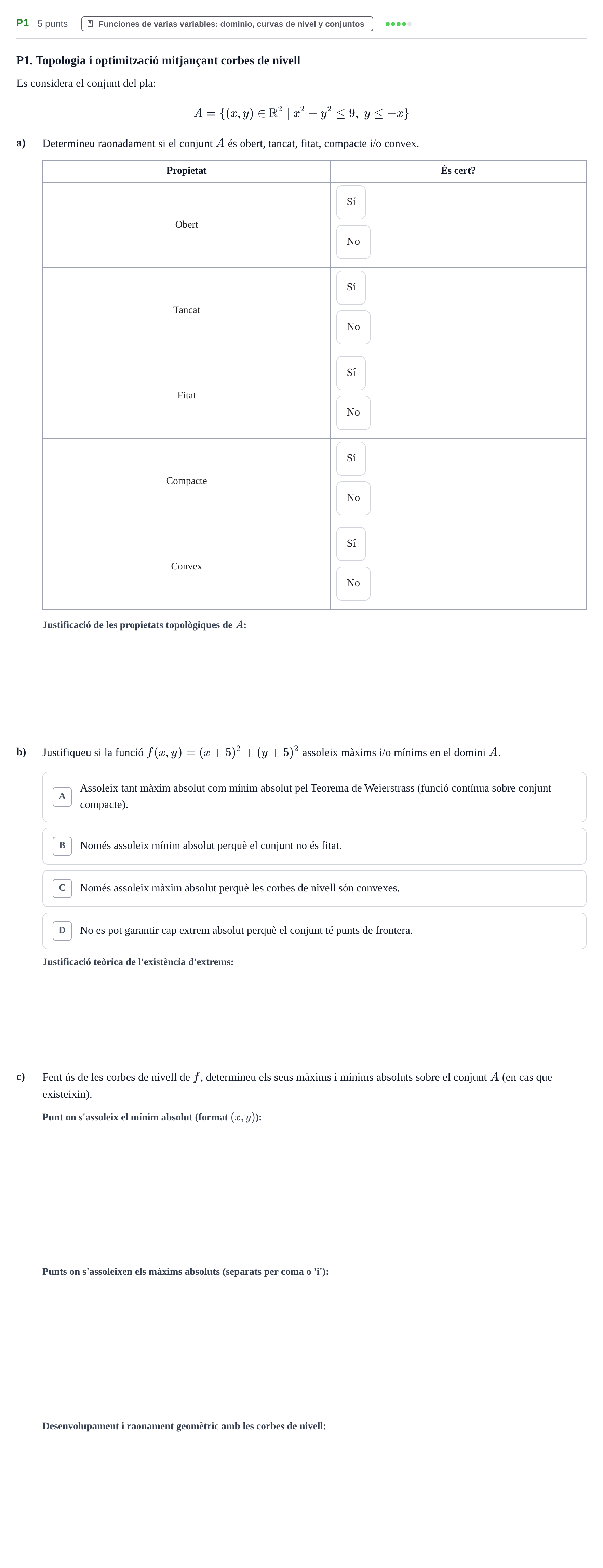 Enunciado: Ejercicio P1 · Matemáticas II UAB 2015