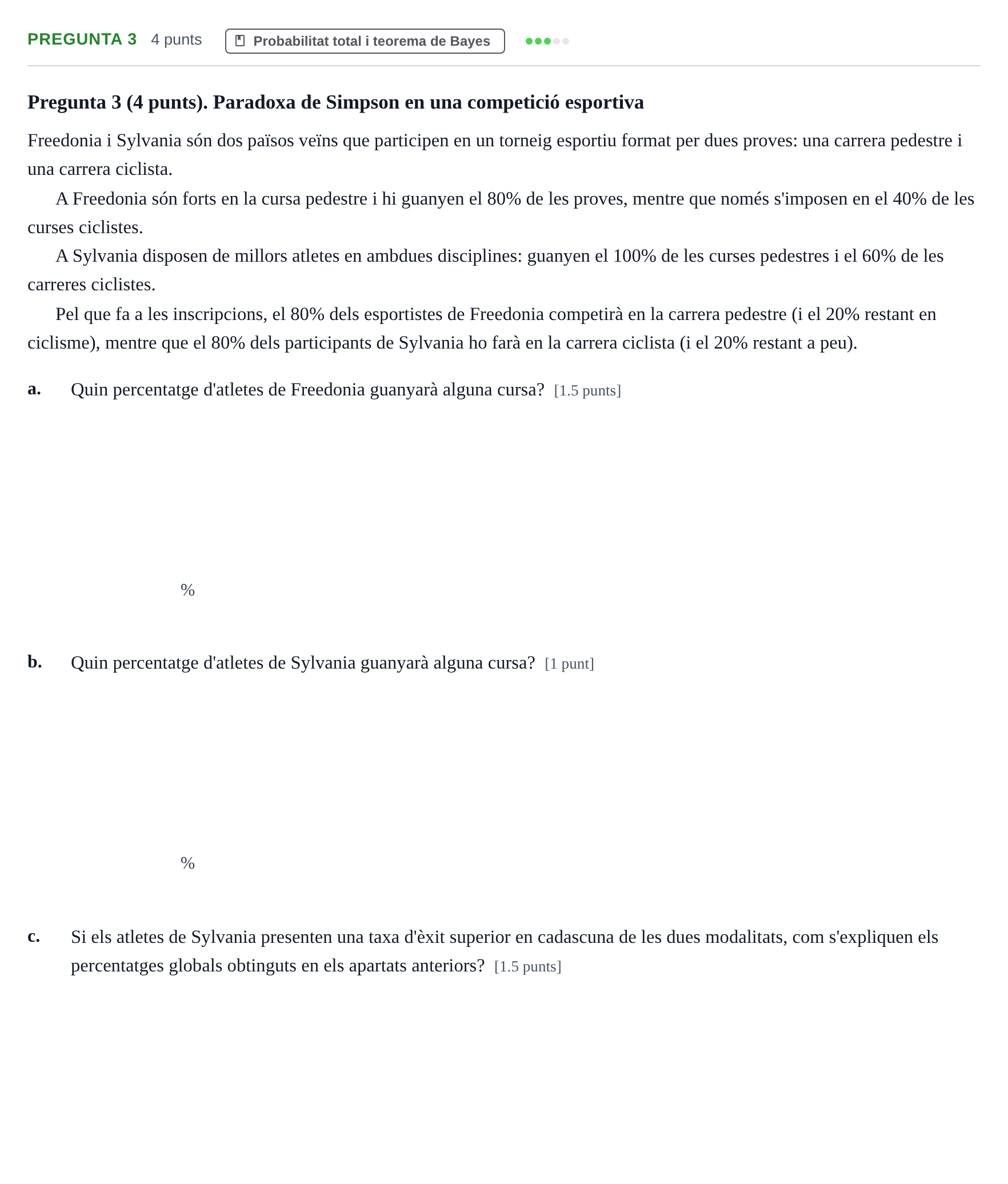 Enunciado: Pregunta 3 · Estadística I UAB 2024