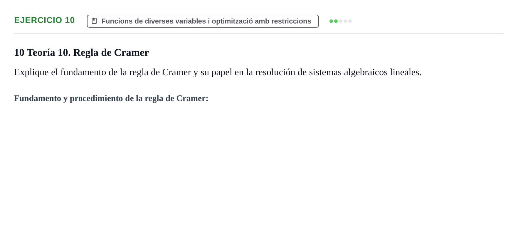 Enunciado: Problema 10 · Matemáticas I UAB Examen de repaso de Matemáticas I de la Empresa