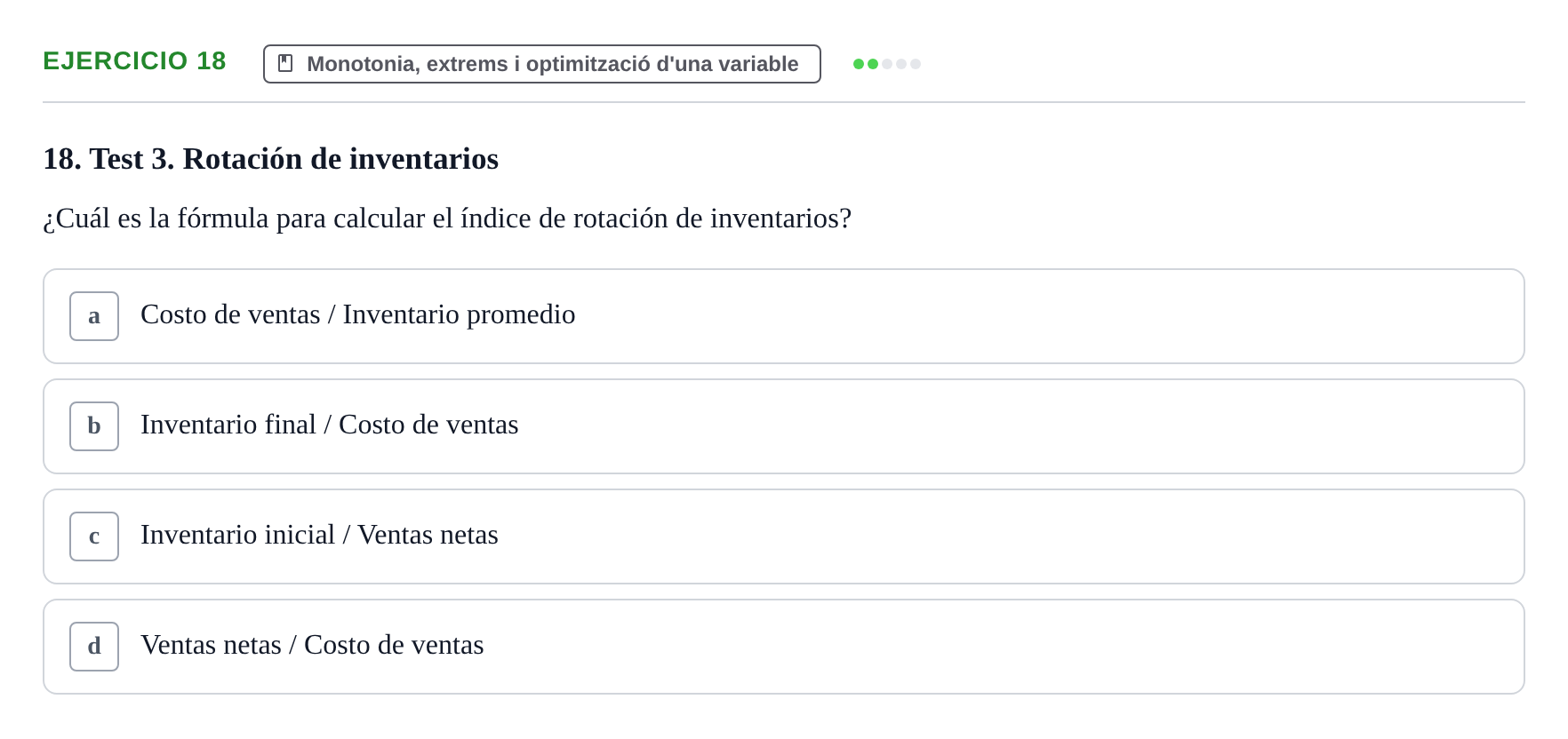 Enunciado: Problema 18 · Matemáticas I UAB Examen de repaso de Matemáticas I de la Empresa