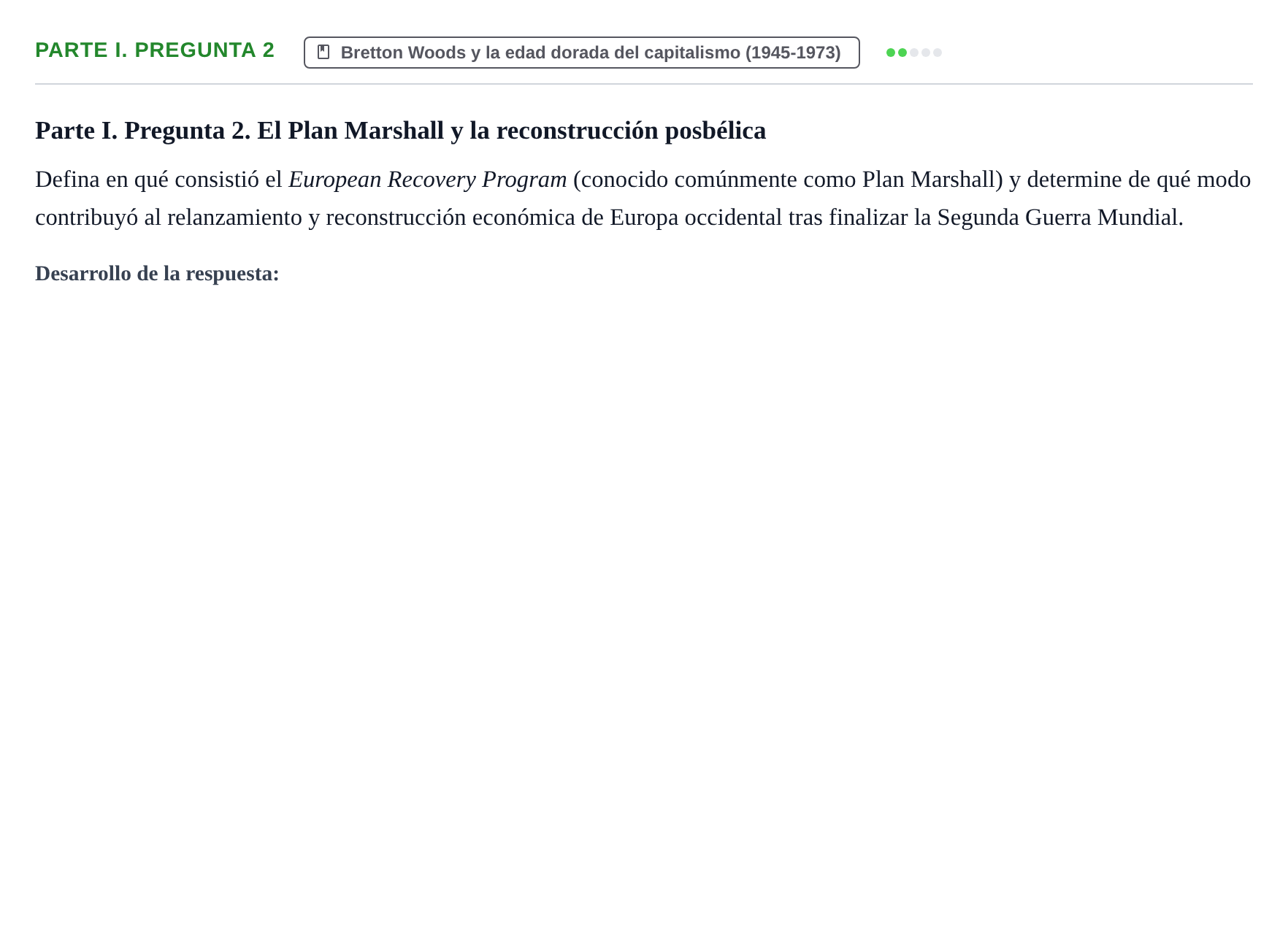 Enunciado: Ejercicio Parte I. Pregunta 2 · Historia Económica Mundial UAB 2008