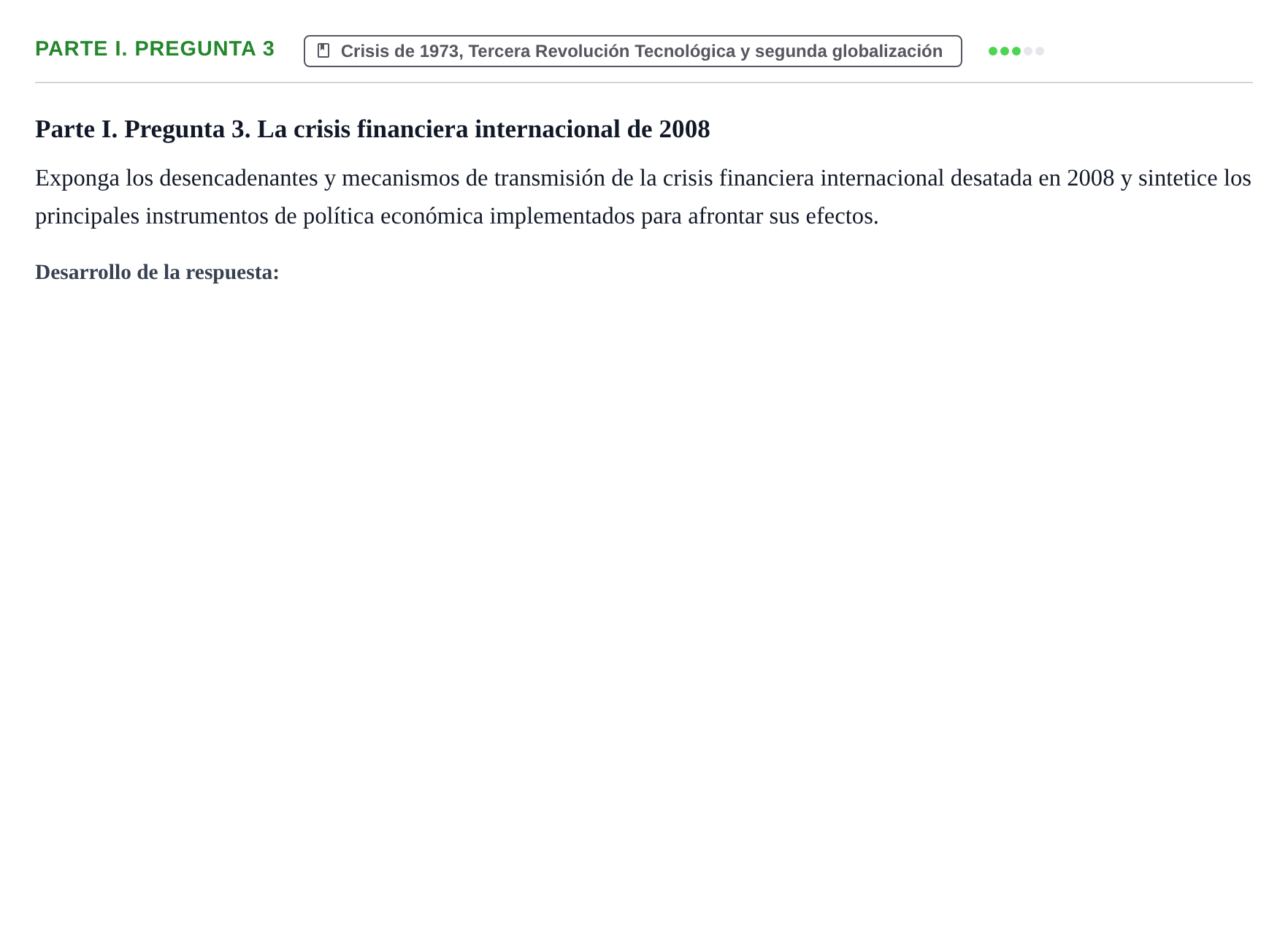 Enunciado: Ejercicio Parte I. Pregunta 3 · Historia Económica Mundial UAB 2008