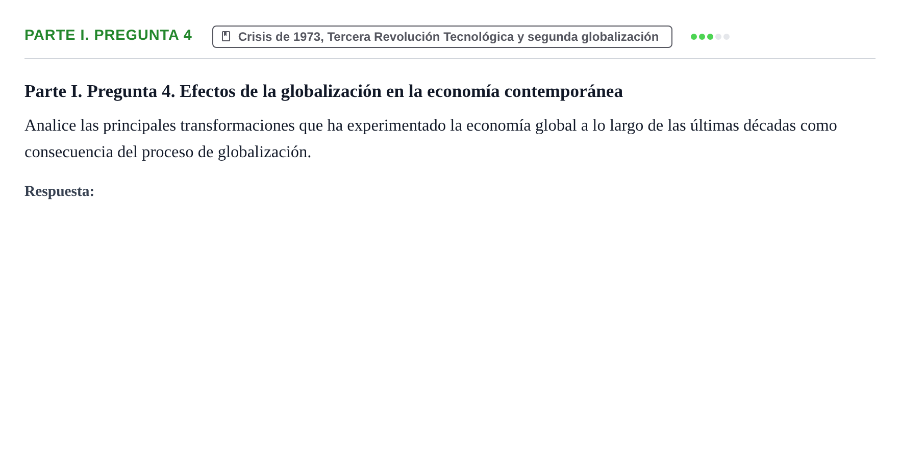 Enunciado: Ejercicio Parte I. Pregunta 4 · Historia Económica Mundial UAB 2008
