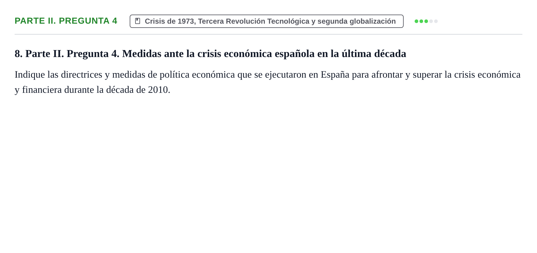 Enunciado: Ejercicio Parte II. Pregunta 4 · Historia Económica Mundial UAB 2008