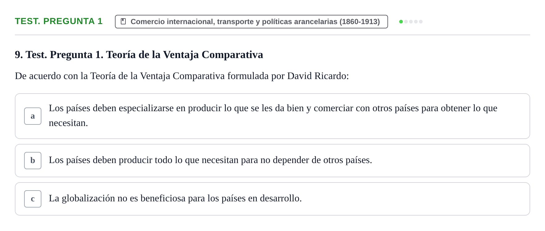 Enunciado: Ejercicio Test. Pregunta 1 · Historia Económica Mundial UAB 2008