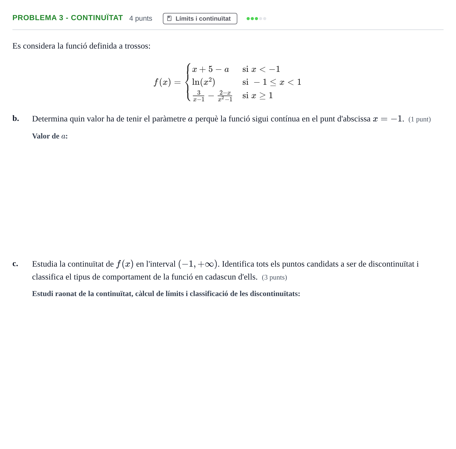 Enunciado: Problema 3 - Continuïtat · Matemáticas I UAB 2017
