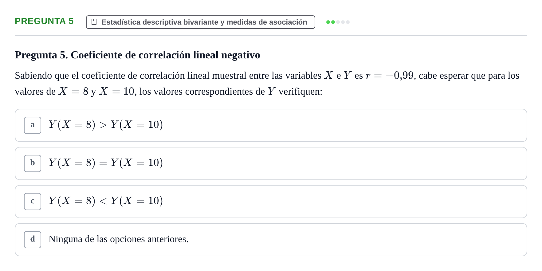 Enunciado: Pregunta 5 · Bioestadística UAB 2021