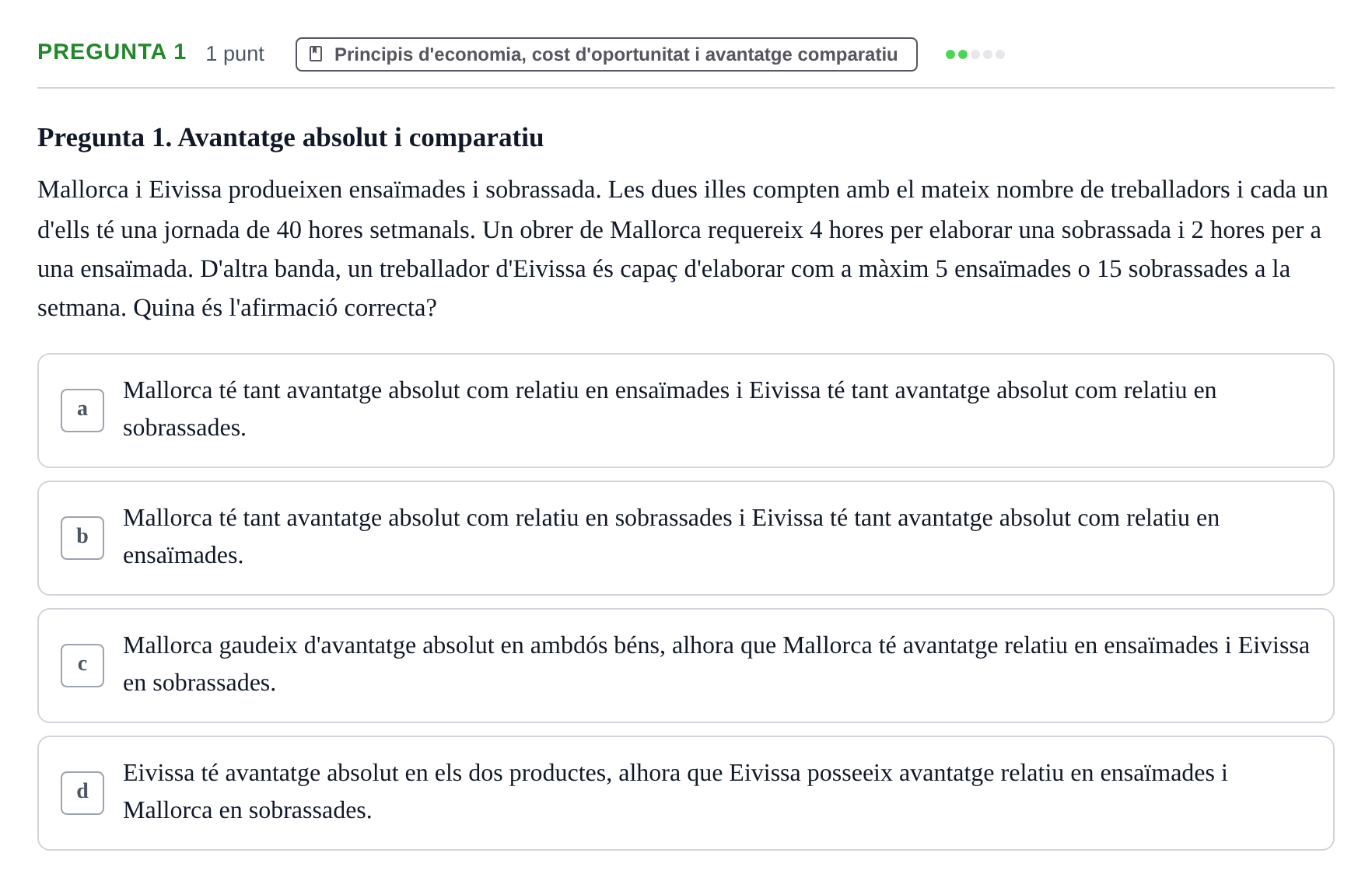 Enunciado: Pregunta 1 · Introducción a la Economía UAB 2022