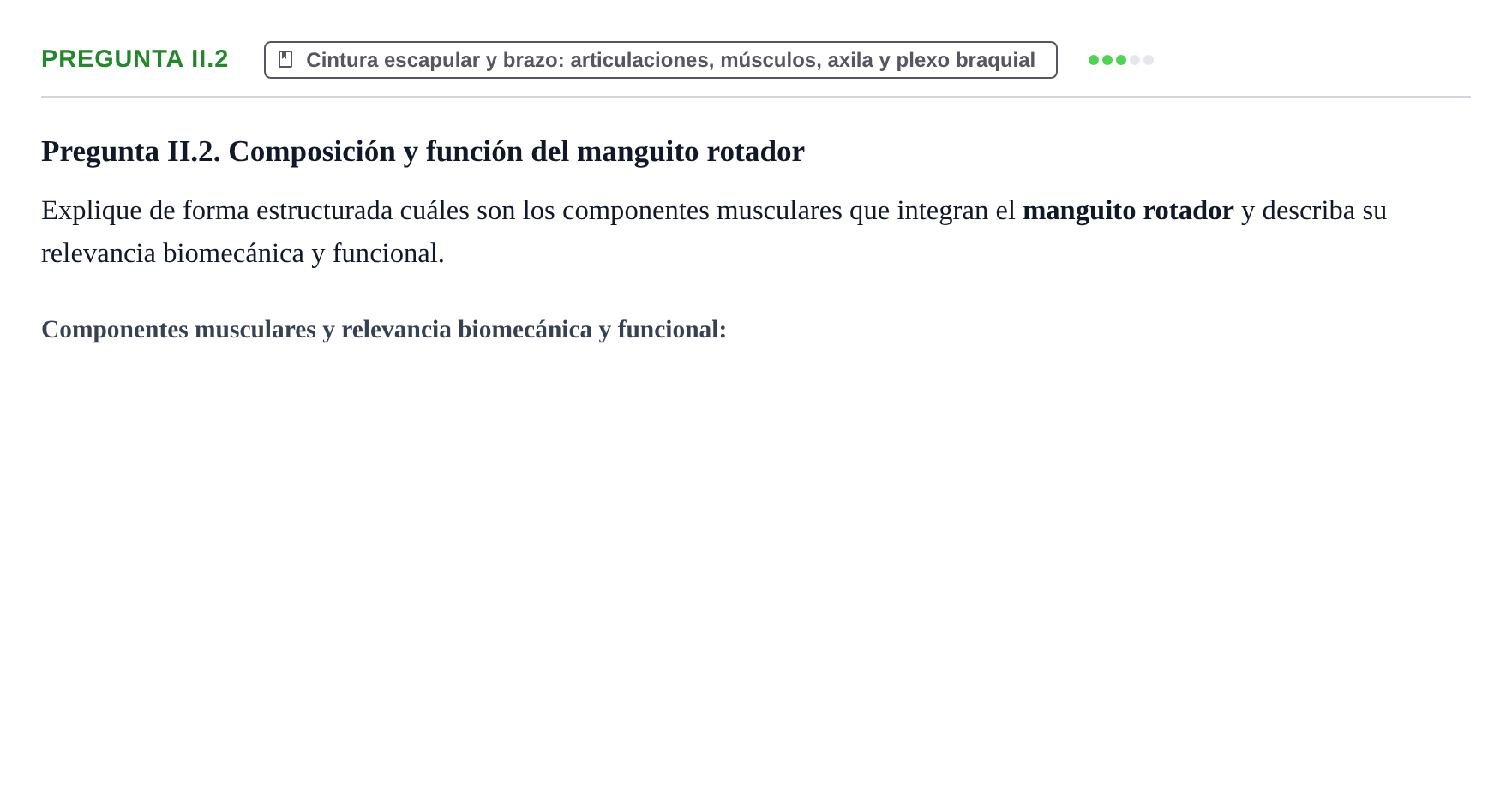 Enunciado: Pregunta II.2 · Anatomía Humana UAB Examen Teórico: Sistema Muscular