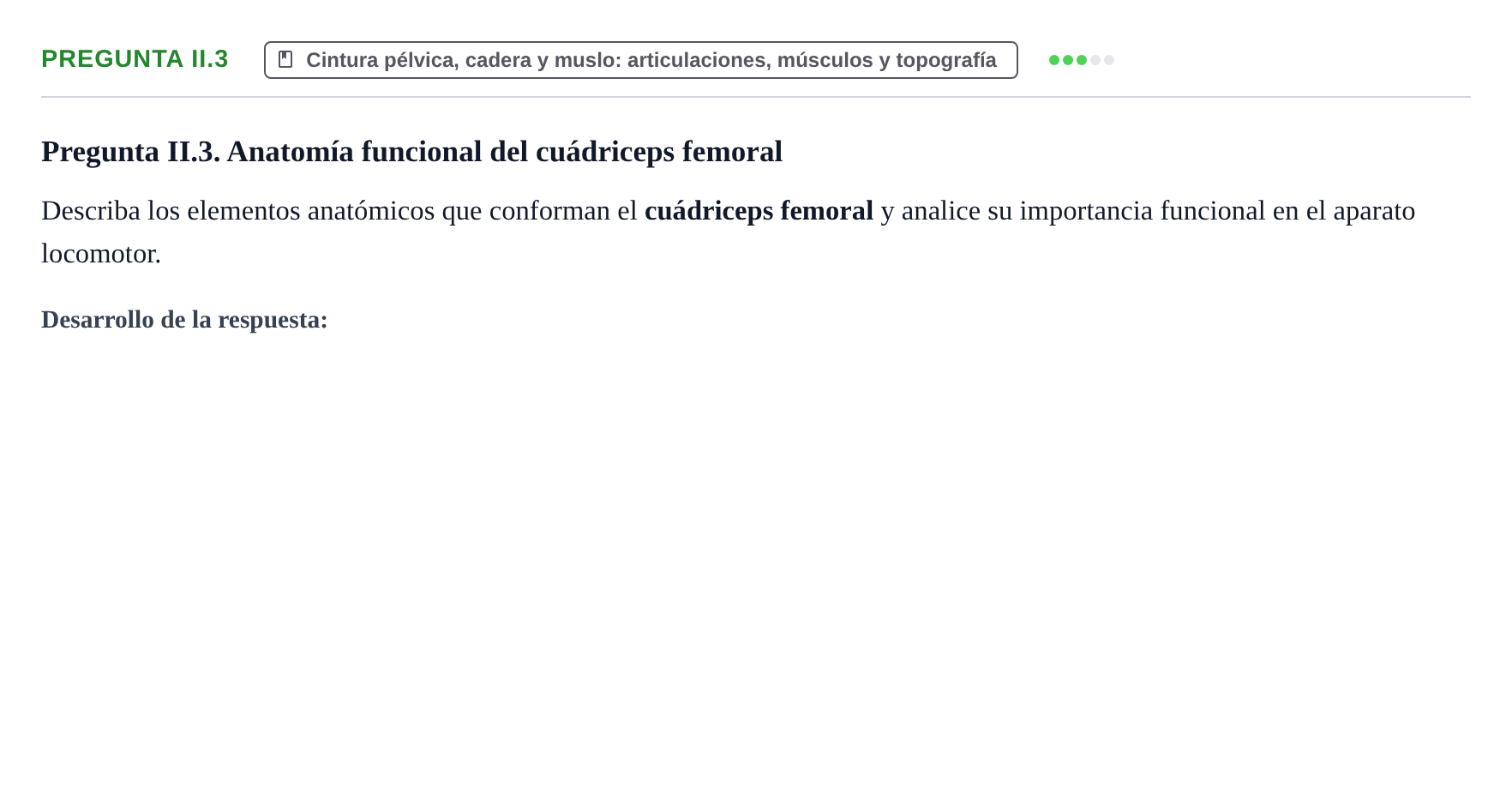Enunciado: Pregunta II.3 · Anatomía Humana UAB Examen Teórico: Sistema Muscular