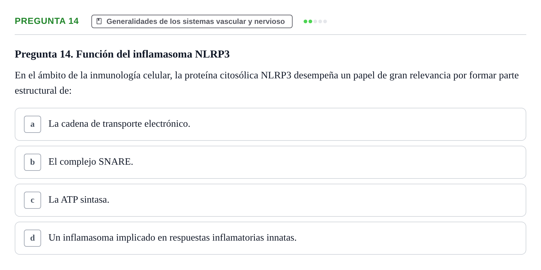 Enunciado: Pregunta 14