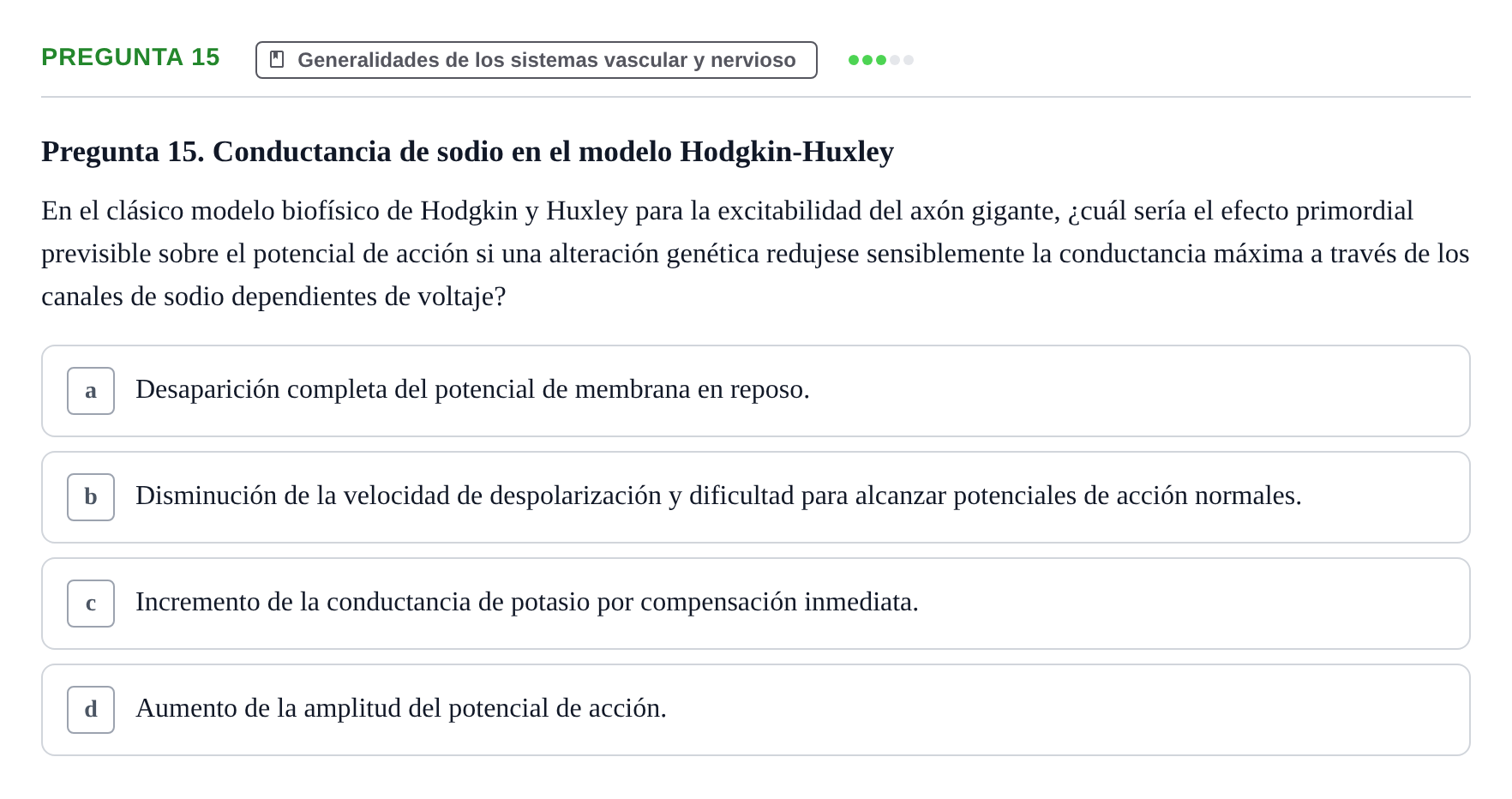 Enunciado: Pregunta 15