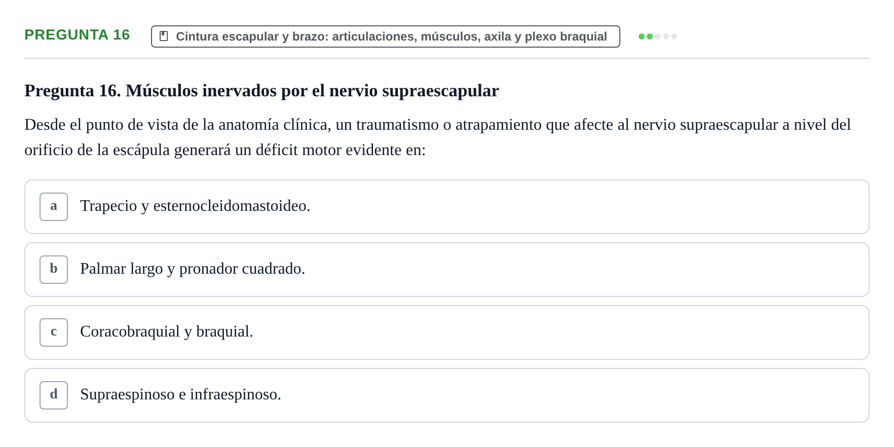 Enunciado: Pregunta 16