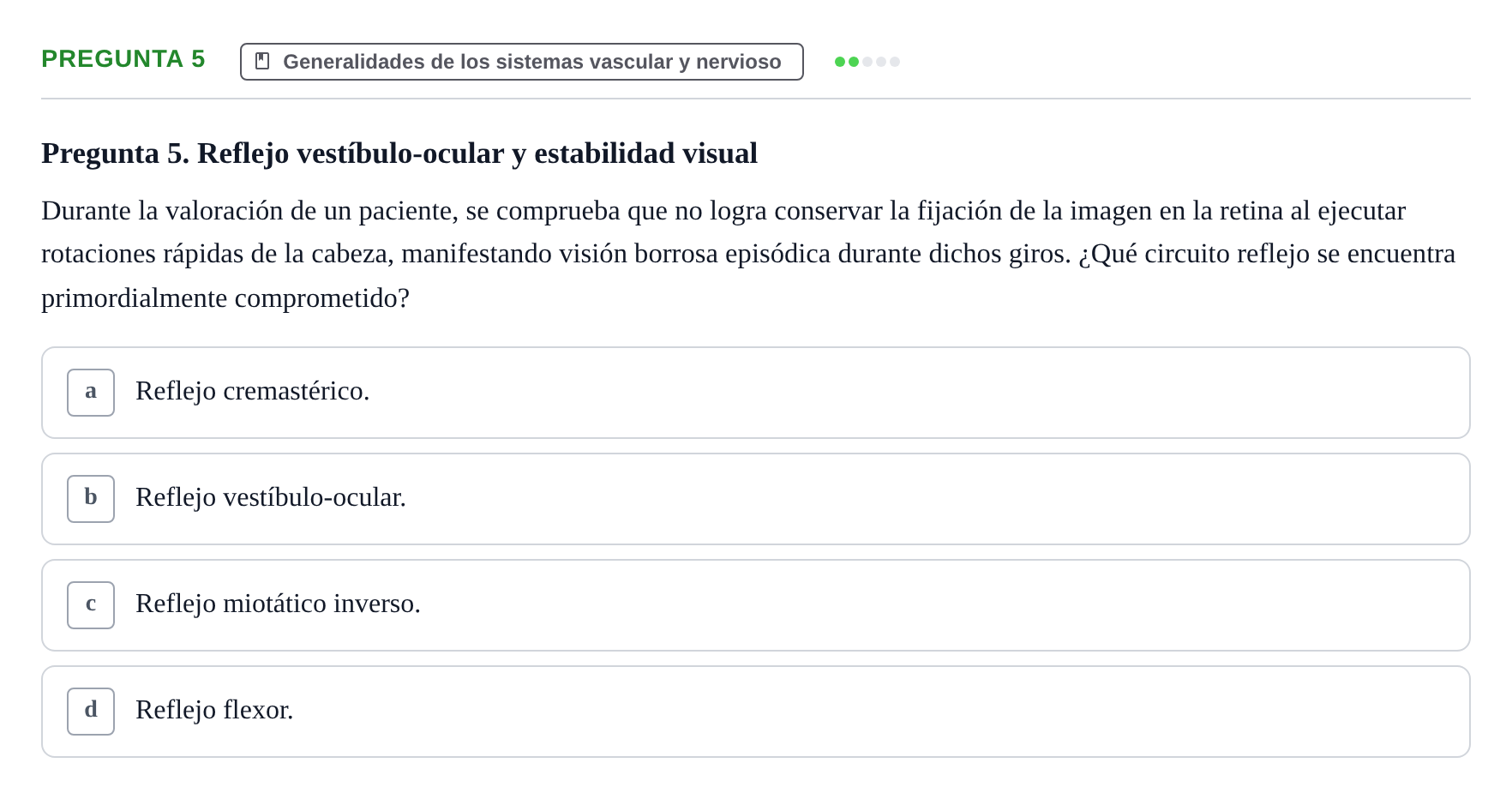 Enunciado: Pregunta 5