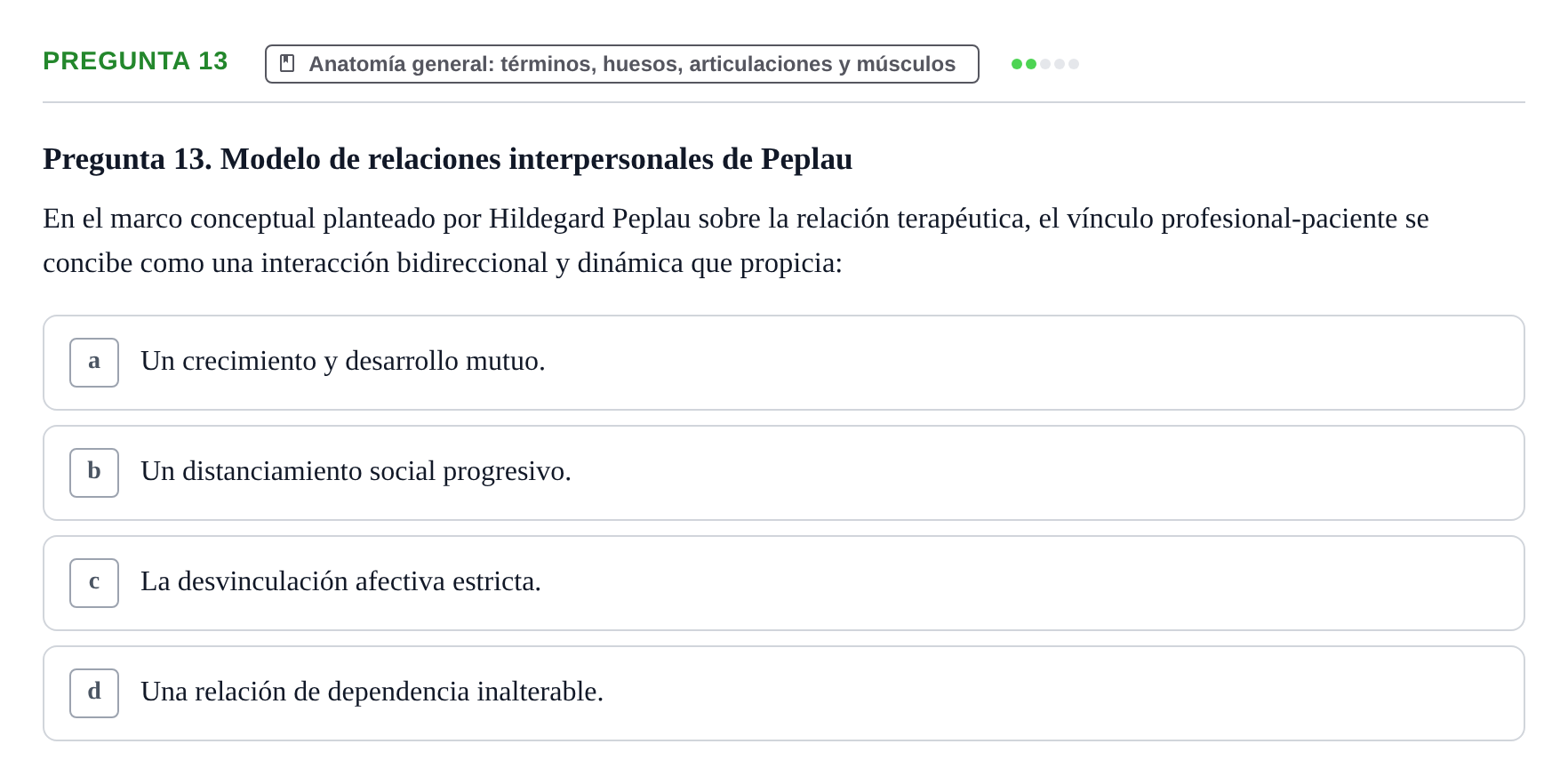 Enunciado: Pregunta 13