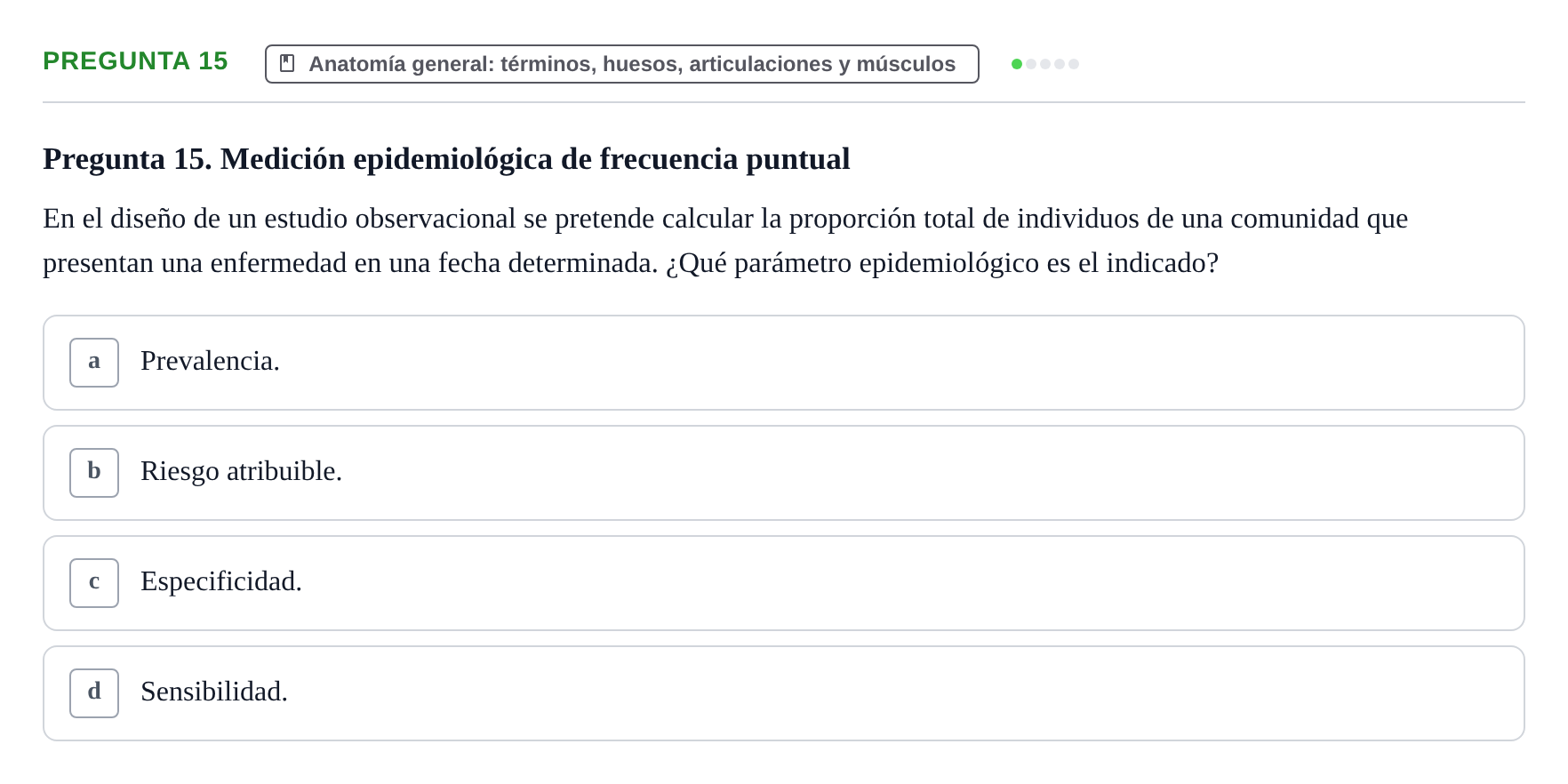 Enunciado: Pregunta 15