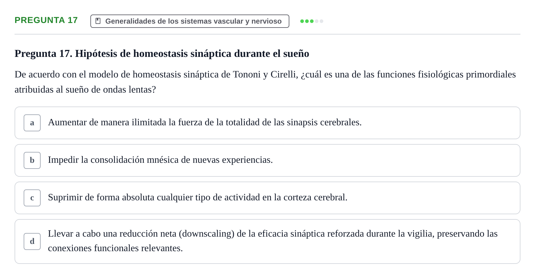 Enunciado: Pregunta 17