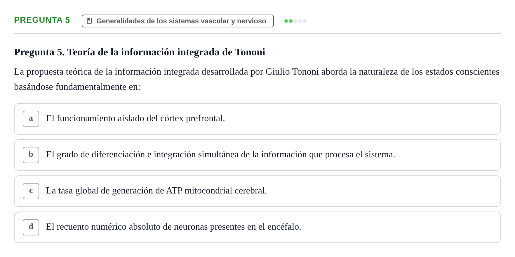 Enunciado: Pregunta 5