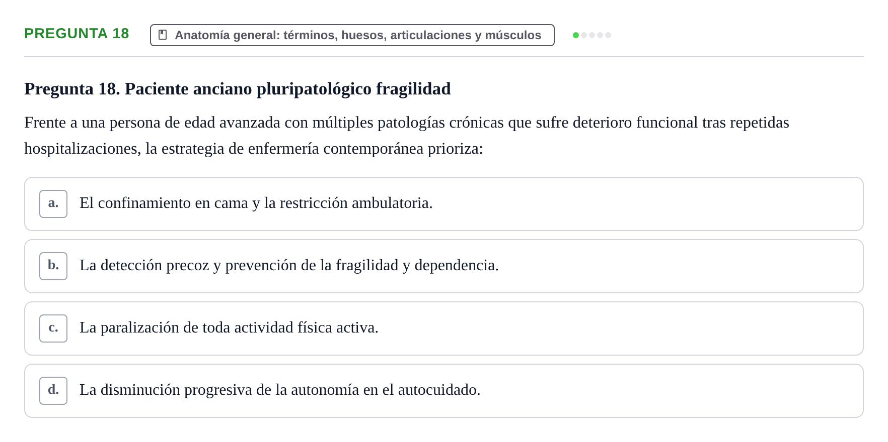 Enunciado: Pregunta 18