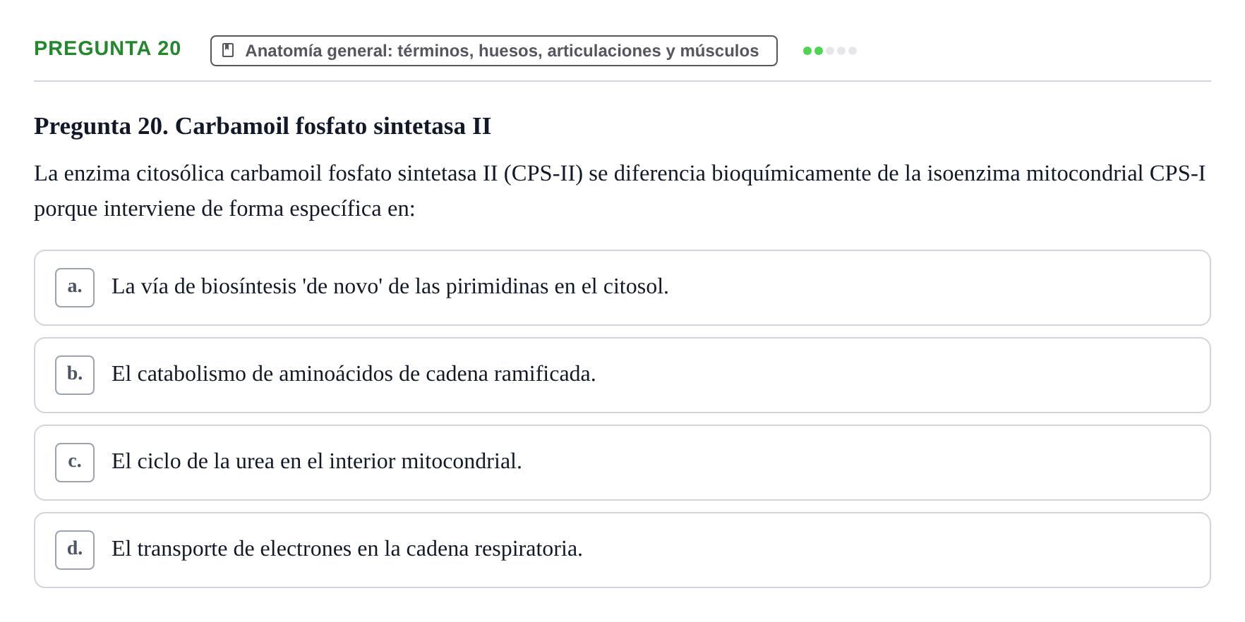 Enunciado: Pregunta 20