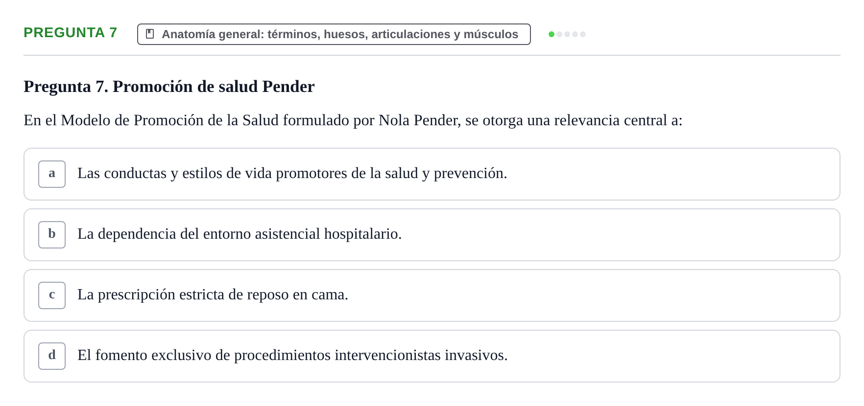Enunciado: Pregunta 7