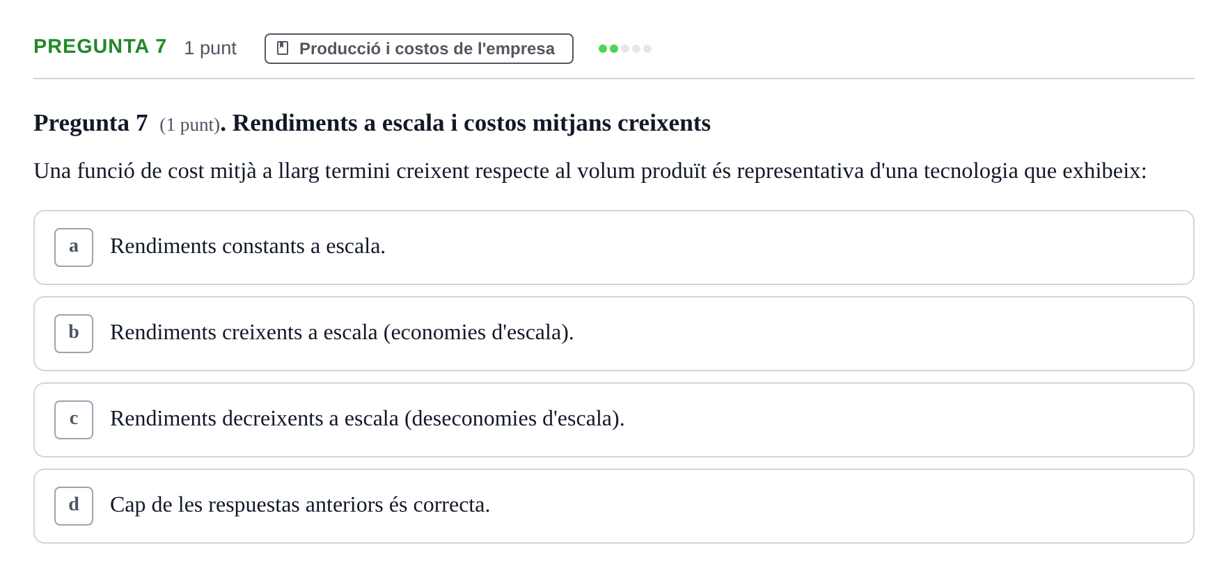 Enunciado: Pregunta 7 · Introducción a la Economía UAB 2019
