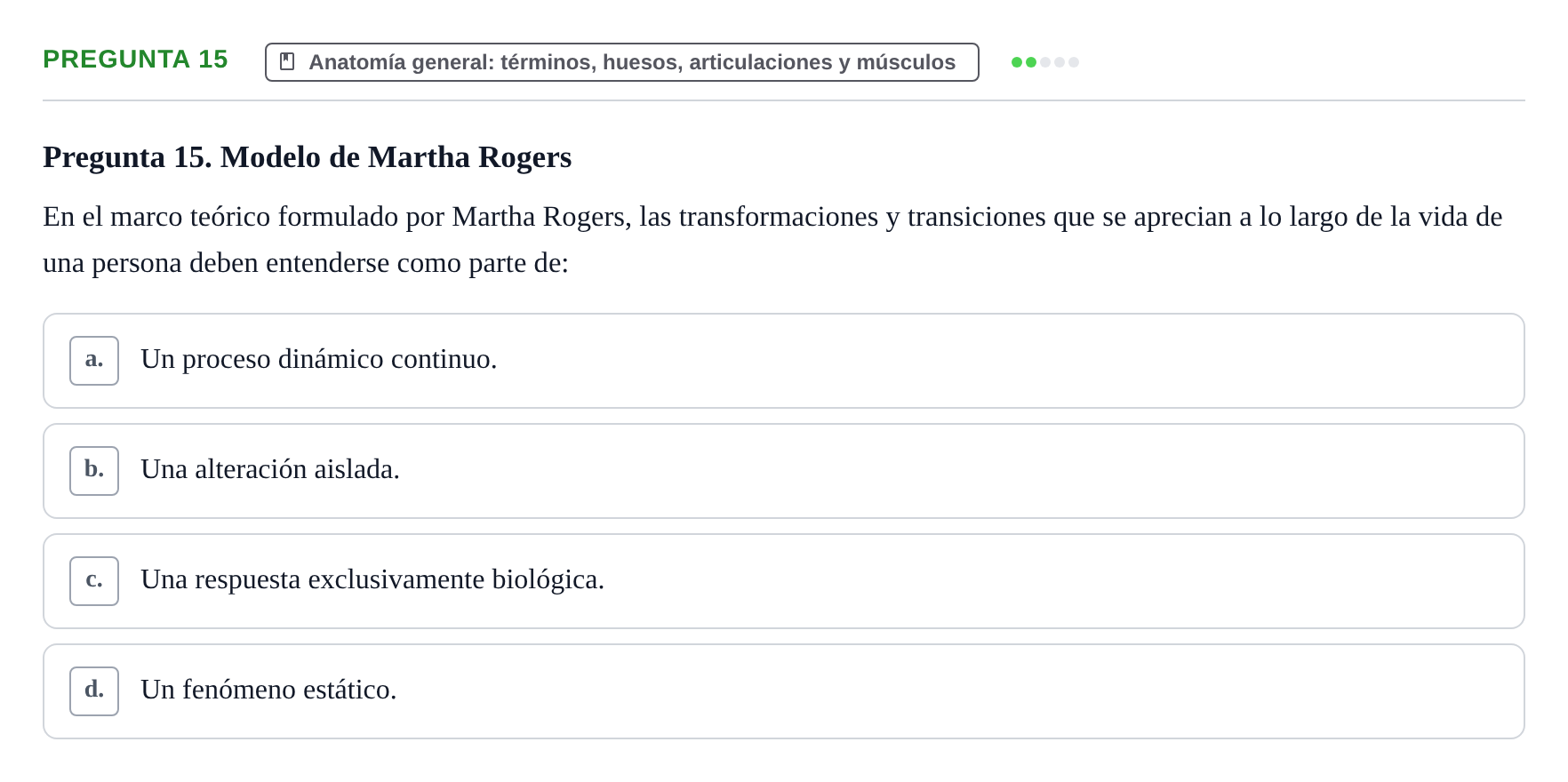Enunciado: Pregunta 15