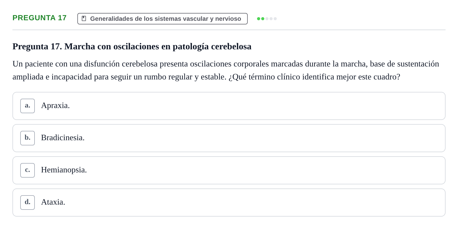 Enunciado: Pregunta 17