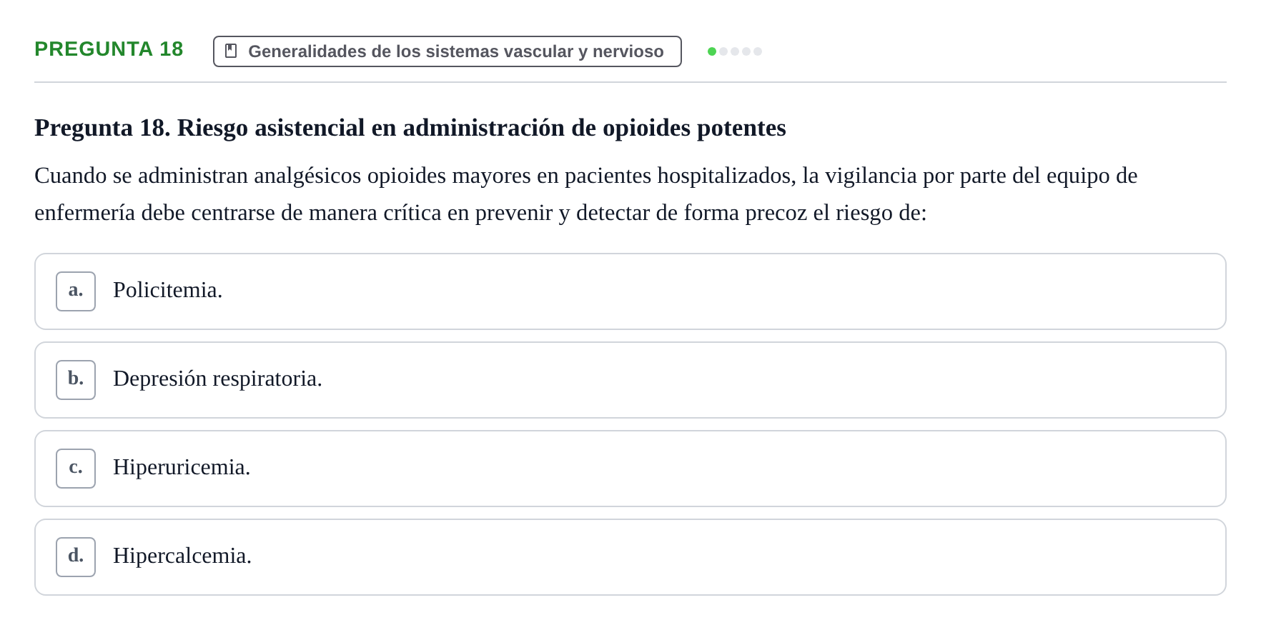 Enunciado: Pregunta 18