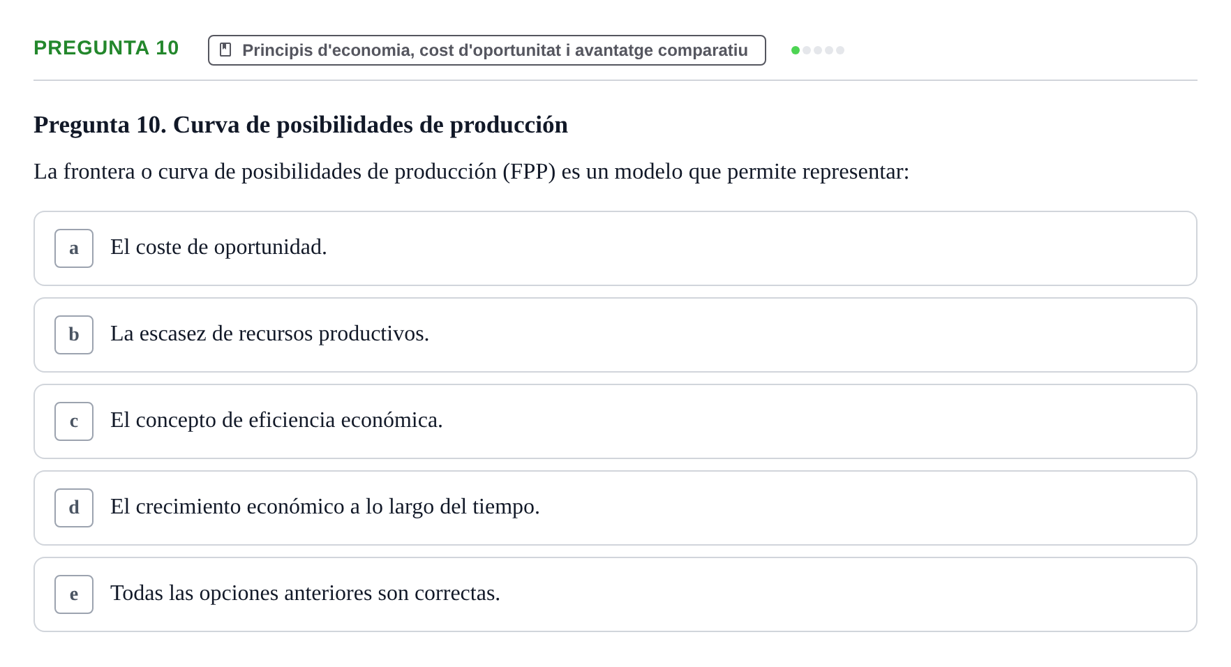Enunciado: Pregunta 10 · Introducción a la Economía UAB 2010