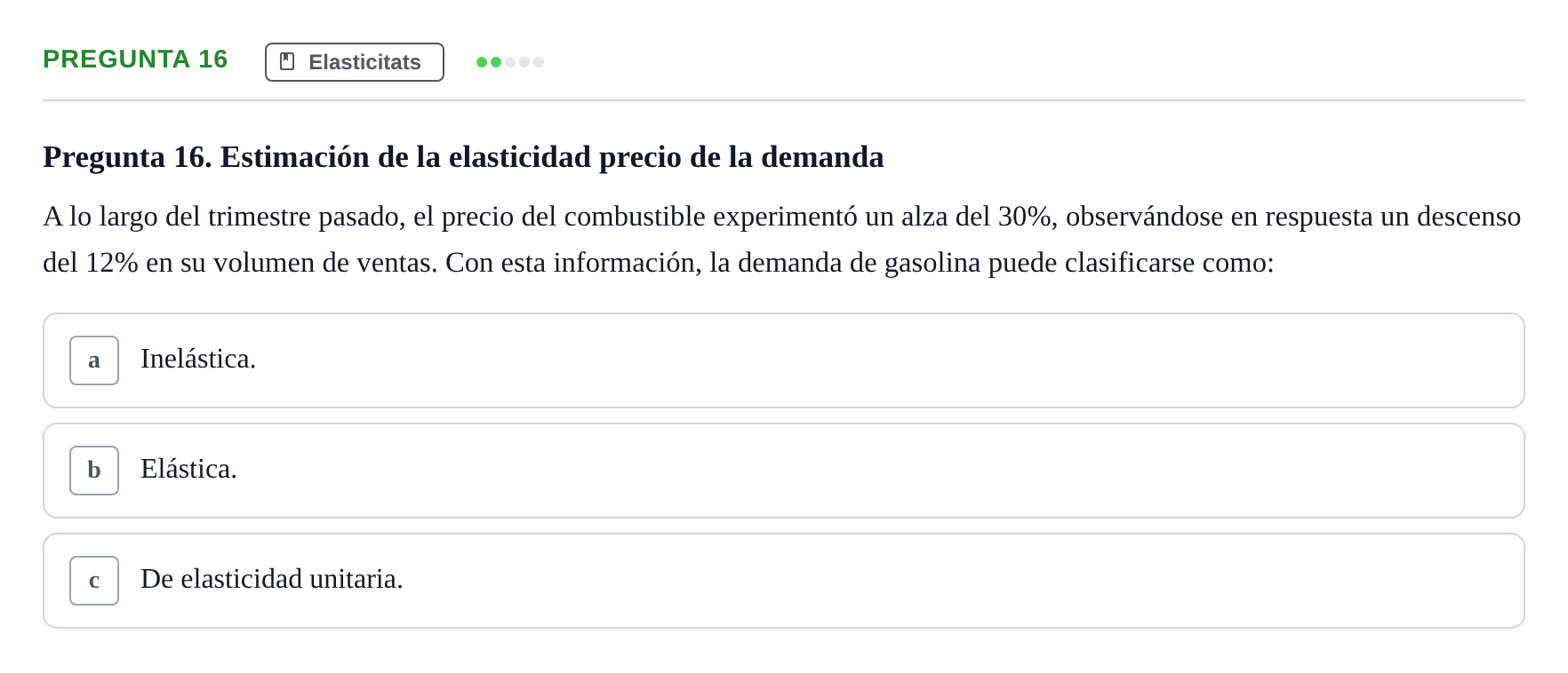 Enunciado: Pregunta 16 · Introducción a la Economía UAB 2010