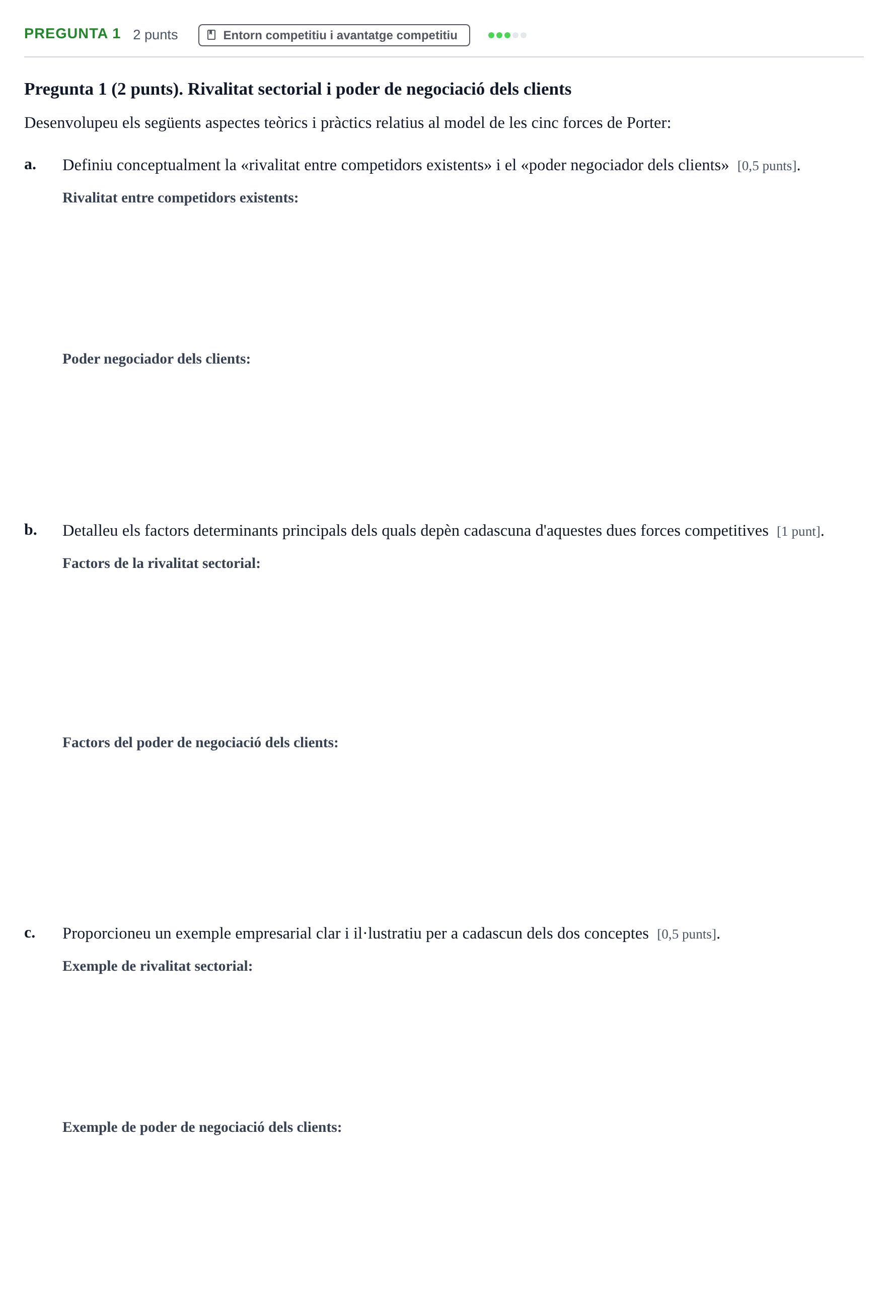 Enunciado: Pregunta 1 · Economía de la Empresa I UAB 2021