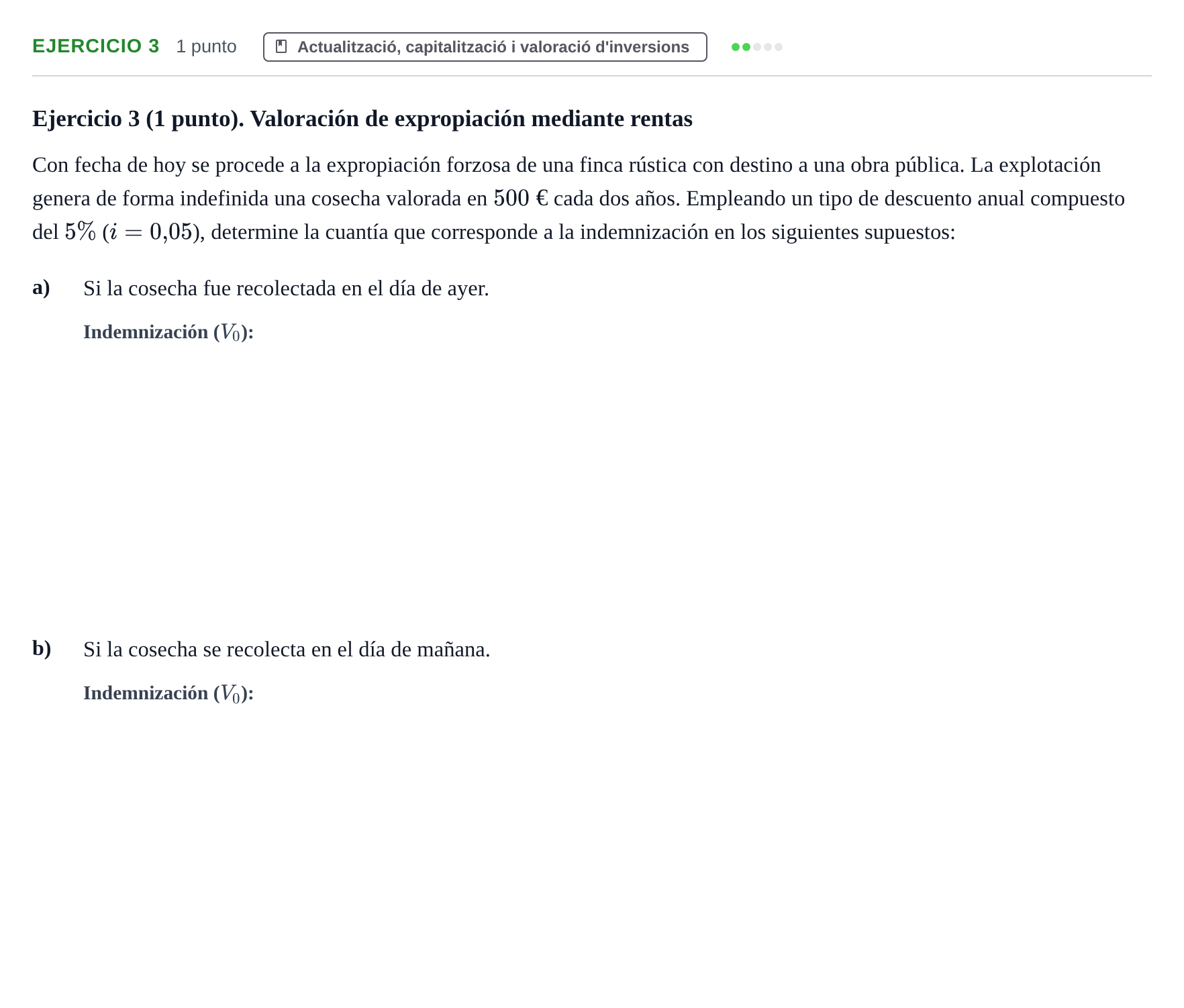 Enunciado: Ejercicio 3 · Economía de la Empresa I UAB Examen de Economía de la Empresa I
