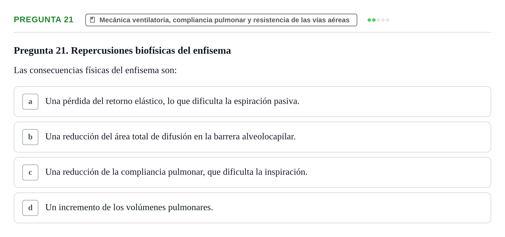 Enunciado: Pregunta 21 · Biofísica UAB 2023