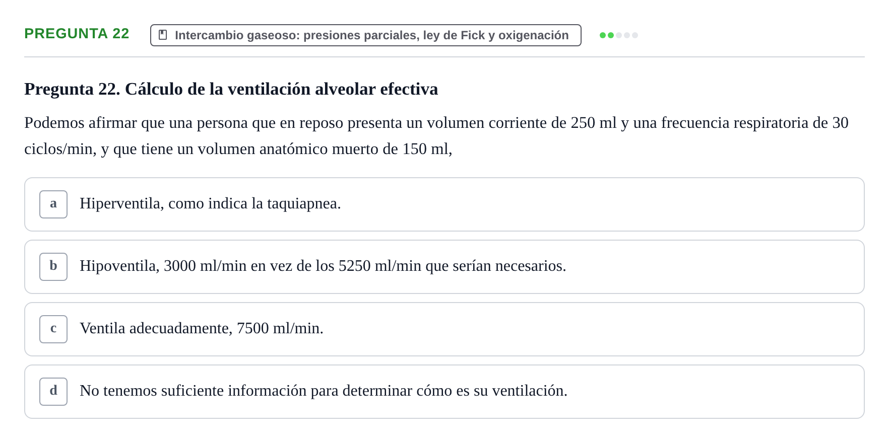 Enunciado: Pregunta 22 · Biofísica UAB 2023