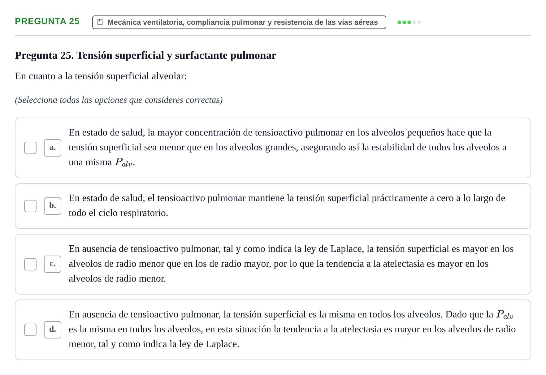 Enunciado: Pregunta 25 · Biofísica UAB 2023