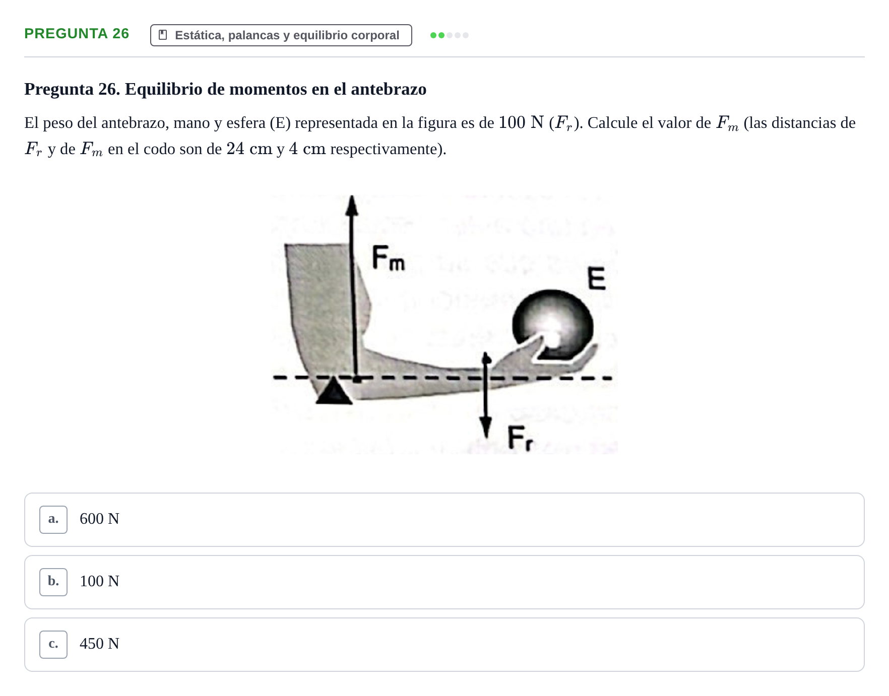 Enunciado: Pregunta 26 · Biofísica UAB 2023