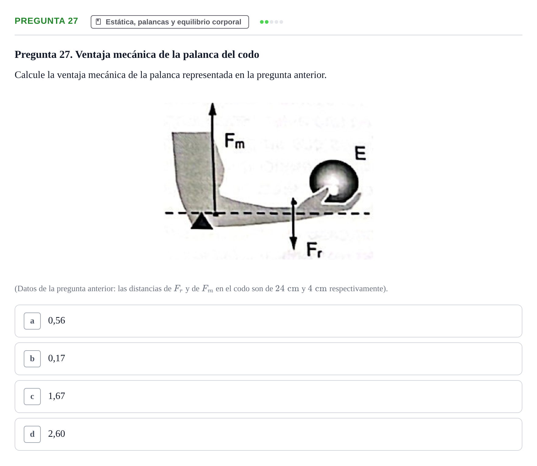 Enunciado: Pregunta 27 · Biofísica UAB 2023