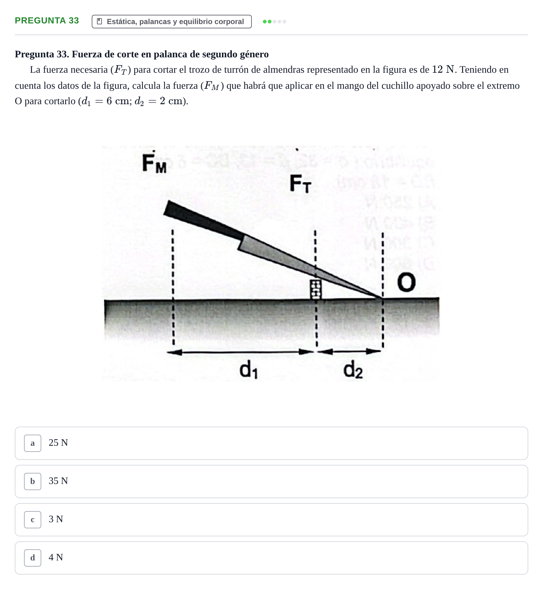 Enunciado: Pregunta 33 · Biofísica UAB 2023
