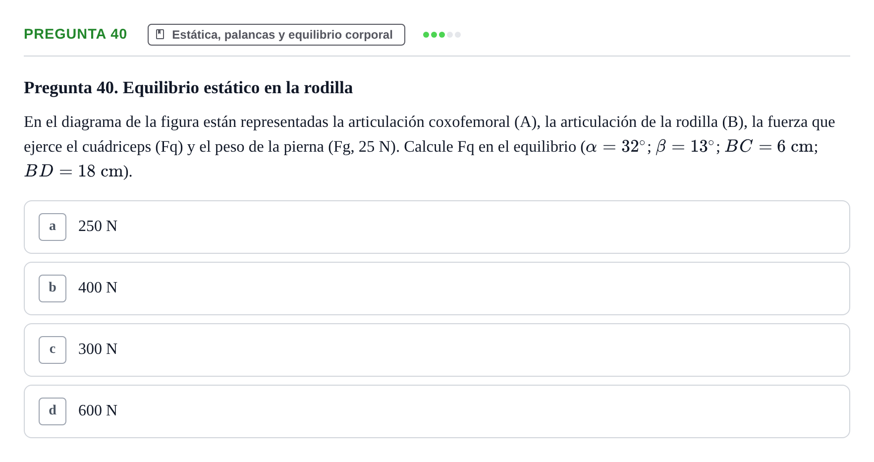 Enunciado: Pregunta 40 · Biofísica UAB 2023