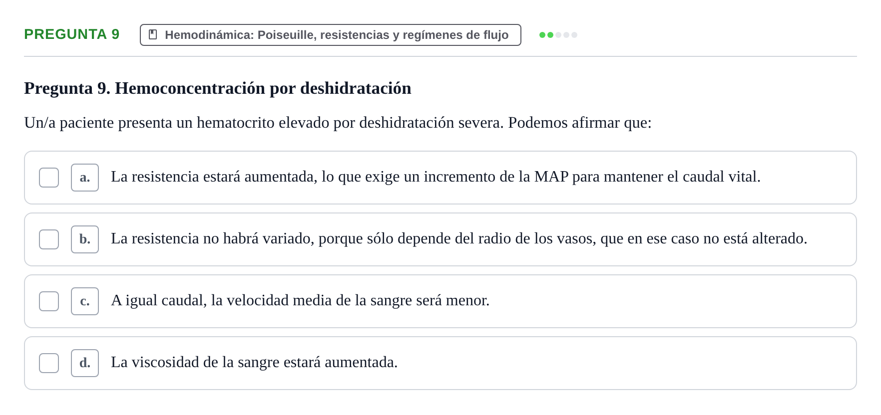 Enunciado: Pregunta 9 · Biofísica UAB 2023