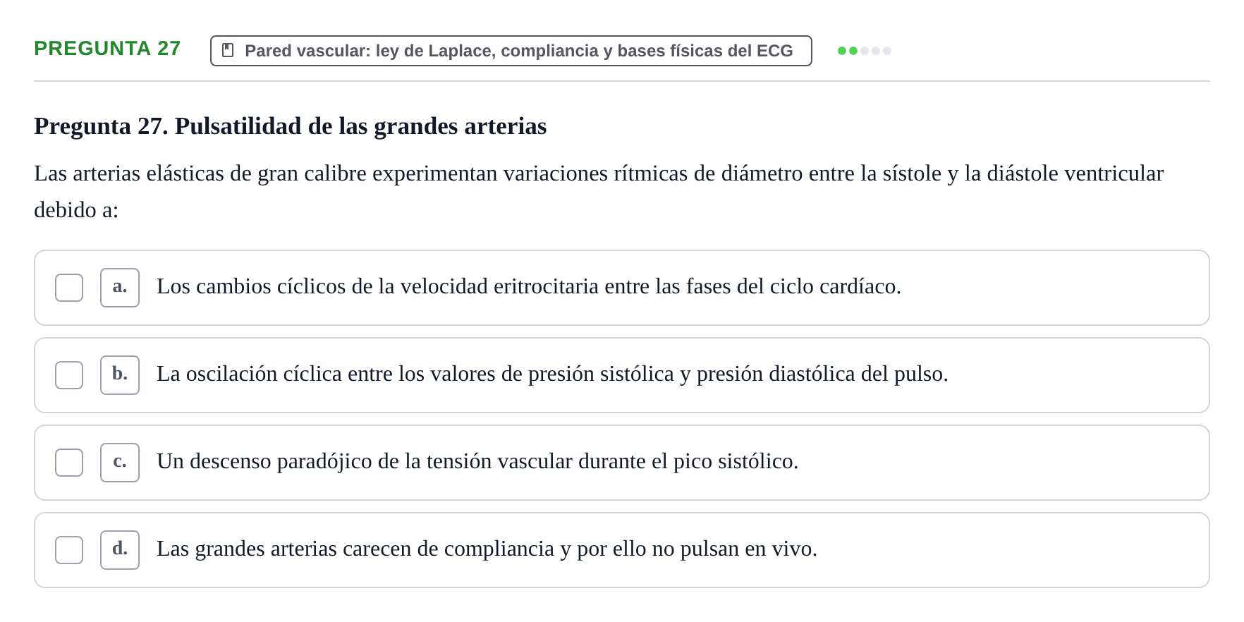 Enunciado: Pregunta 27 · Biofísica UAB 2024