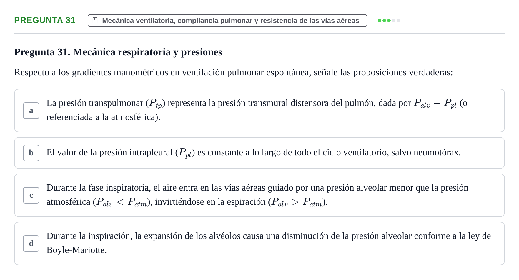 Enunciado: Pregunta 31 · Biofísica UAB 2024