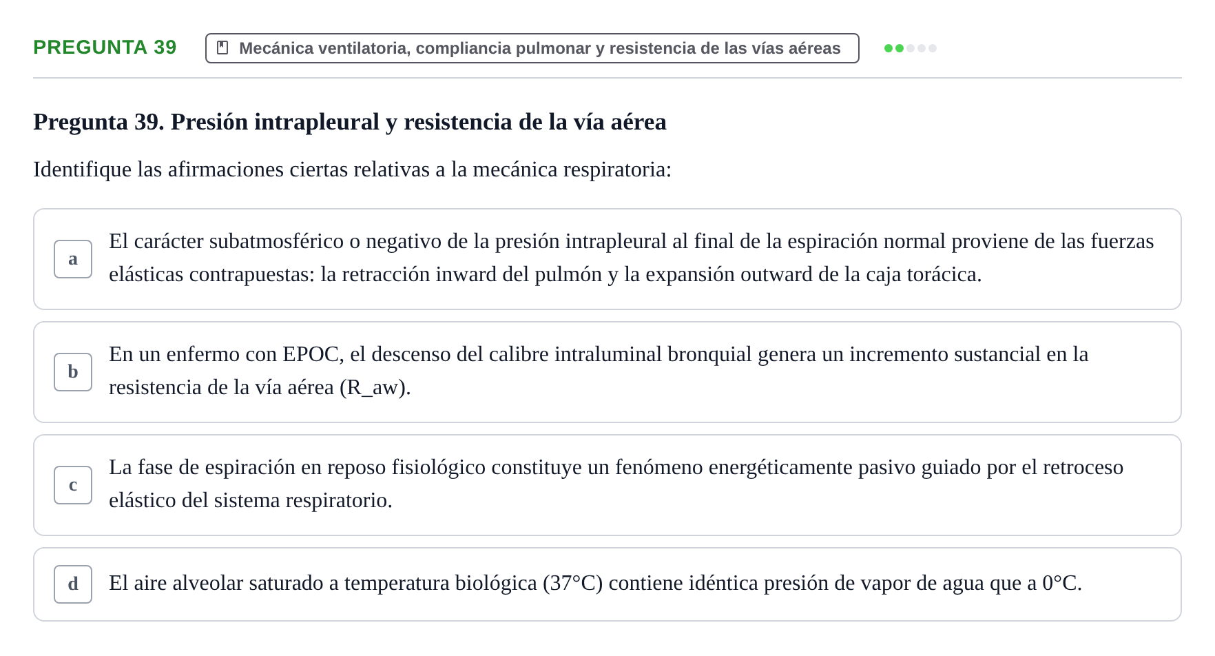 Enunciado: Pregunta 39 · Biofísica UAB 2024