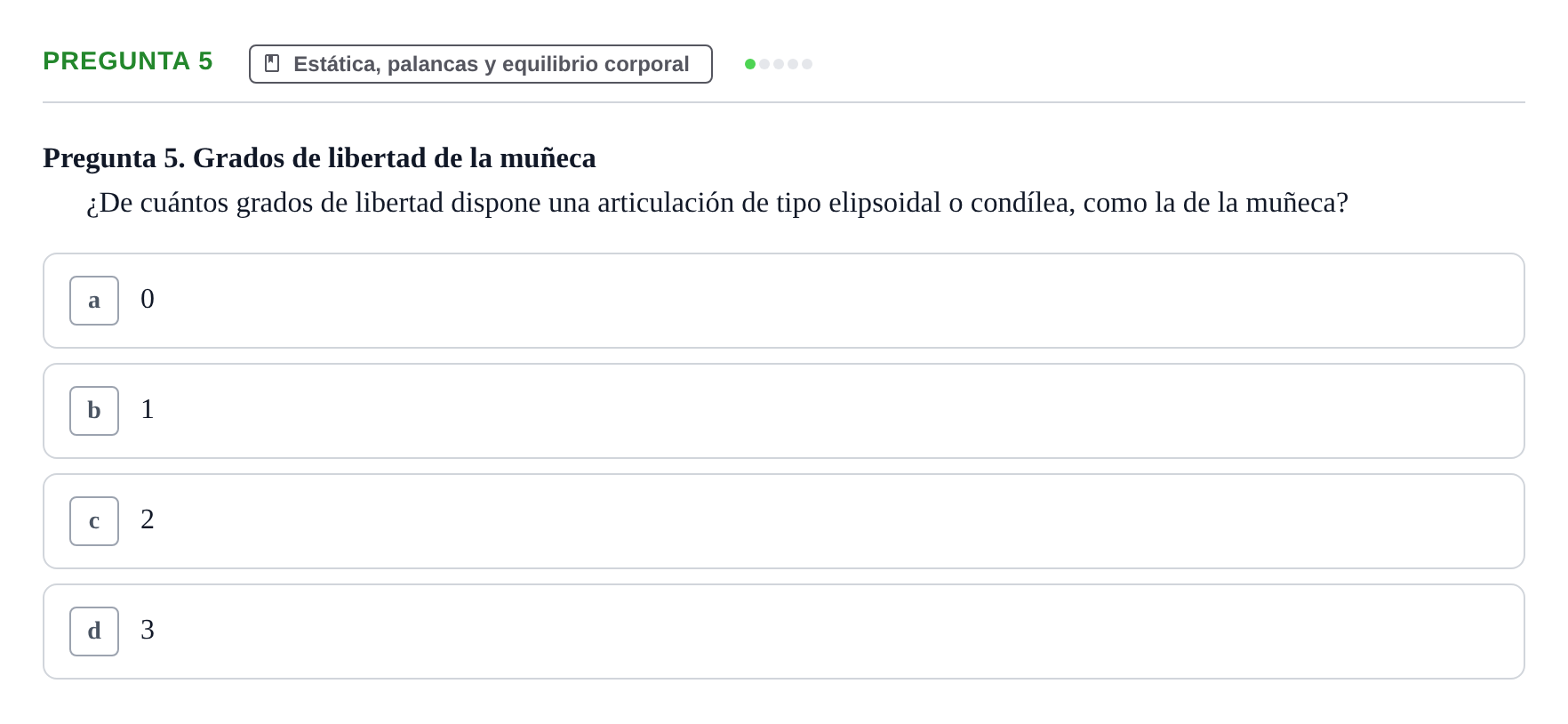 Enunciado: Pregunta 5 · Biofísica UAB 2024