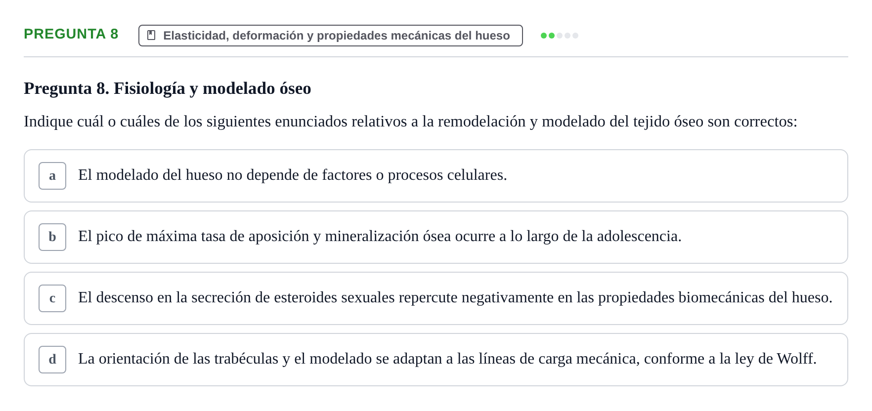 Enunciado: Pregunta 8 · Biofísica UAB 2024