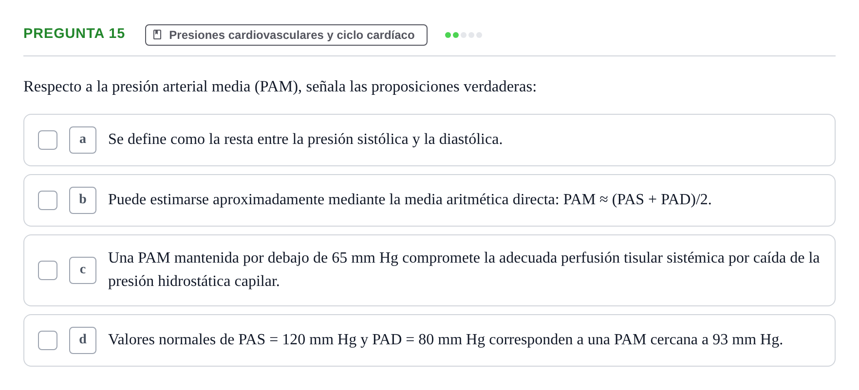 Enunciado: Pregunta 15 · Biofísica UAB 2025