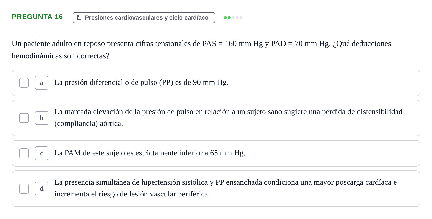 Enunciado: Pregunta 16 · Biofísica UAB 2025